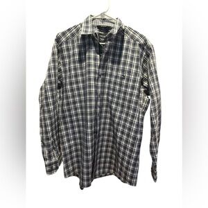 Ariat gray plaid button down shirt size M